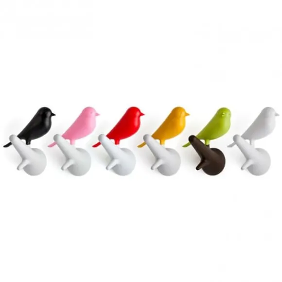 Qualy design Bird Hooks - set of 2 (Vit/Grön)