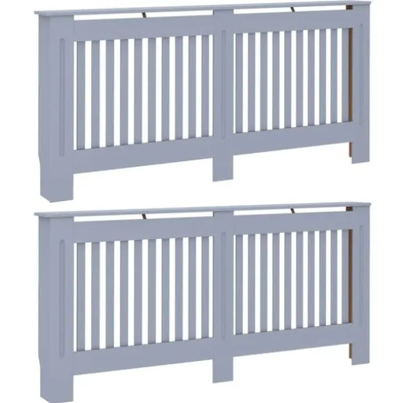 Radiatorlock 2 pcs Grå 172 x 19 x 81,5 cm Konstruerat trä