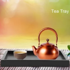Rektangulär Form Massivt Trä Te Kaffe Snacks Mat Måltider Serveringsbricka Tallrik Restaurang Brickor #1