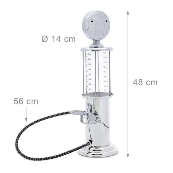 Relaxdays Distribuitör för alkoholhaltiga drycker, öl, etc., rolig, i plast och silikon, 900 ml, kromad