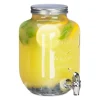 Relaxdays 3,5 liters dryckesautomat, lemonad, krankaraff i glas, vintage retro, dryckesfontän, klar
