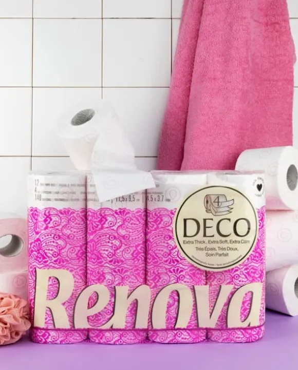 Renova Deco Vit Doft Toalettpapper 4-lager 140 ark 12 rullar