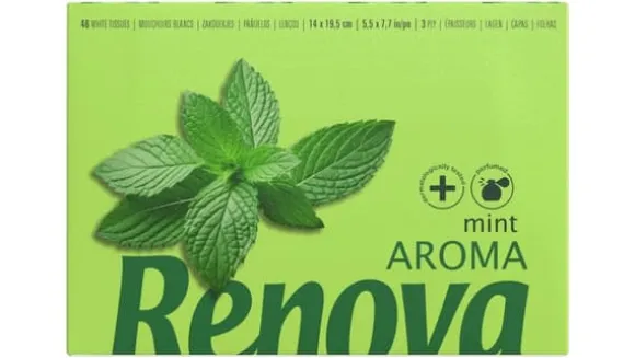 Renova Mint Hygienvåtservetter i miniask 3-lagers 46 stycken