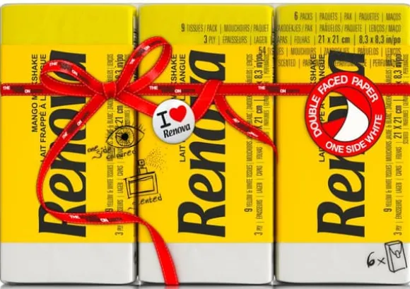 Renova Röda etikettdukar gula 6x9 st