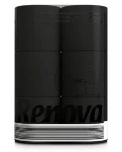Renova svart parfymerat toalettpapper 16,1 m 3-lagers 140 ark 6 rullar