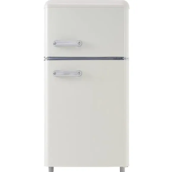 Retro-Kylskåp, Dubbeldörr, 72L kyl, 21L frys, 120 kWh/år, LED-ljus, Flera färger, Energieklass E