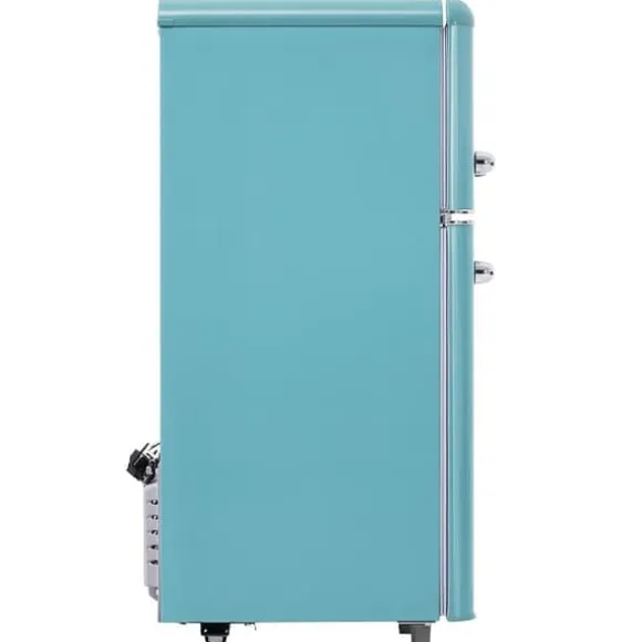 Retro-Kylskåp, Dubbeldörr, 72L kyl, 21L frys, 120 kWh/år, LED-ljus, Flera färger, Energieklass E