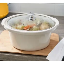 Retro Slow Cooker 3,5L löstagbar keramisk panna, vintage SWAN SF17021CNEU 200W Cream 55221