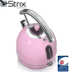 Retro vattenkokare, 1,8 L, BPA-fritt rostfritt stål, dolt motstånd, sladdlös SWAN SK14630PNEU 3000W Rosa 61802