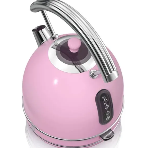 Retro vattenkokare, 1,8 L, BPA-fritt rostfritt stål, dolt motstånd, sladdlös SWAN SK14630PNEU 3000W Rosa 61802