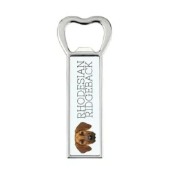 Rhodesian Ridgeback, afrikansk lejonhund - flasköppnare med foto och inskription för Art-Dog öl