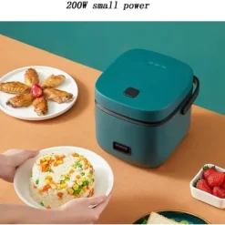 Riskokare - Mini Elektrisk Riskokare Hem Köksapparater 1.2L Värme Matångkokare Multifunktionell Matkokare (Färg: mörkgrön)