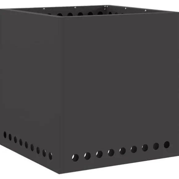 Rökfri utomhusfoajé - vidaXL - 48x48x50 cm - Svart - Stål - Max temperatur 600 ℃ - Dubbelväggad luftflöde