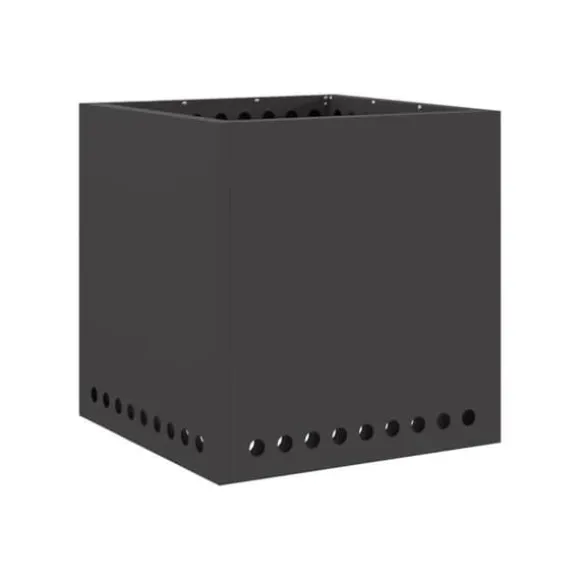 Rökfri utomhusfoajé - vidaXL - 48x48x50 cm - Svart - Stål - Max temperatur 600 ℃ - Dubbelväggad luftflöde