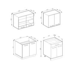 R-Line Kök, 140 cm J-Shape, Röd/Antracit, Vicco