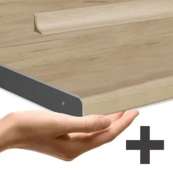 R-Line kök, 300 cm med högskåp, PT Ek, Bordeaux blank/Gyllene ek, Vicco