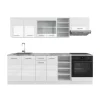 R-Line kök, 240 cm utan bänkskiva, blank vit/vit, Vicco