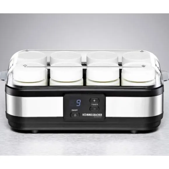 Rommelsbacher JG 40 yoghurtmaskin - Rostfritt stål-svart - 8 kastruller - 40 watt