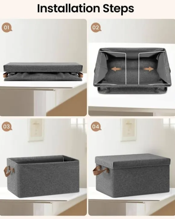 Rootz 3-delad förvaringslåda med lock - Organiseringsfack i tyg - Hopfällbar design - Material som andas - 20L/27L/36L/51L - Multifunktionell - 1x 20L | CDON
