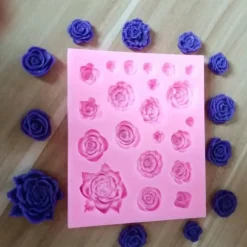 Rosor 21st Blommor Silikonform Gjutform Bakform Choklad