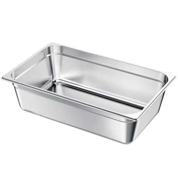 Rostfri ångpanna, Fullstorlek 145mm djup, 20,5L, Anti-Jam, återanvändbar för restaurang, hotell, hem, fest, 1-pack