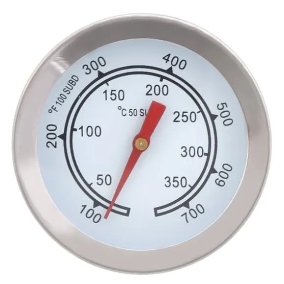 100~700℉ Rostfritt stål BBQ-termometer Temperaturmätare Analog urtavla Dubbel skala