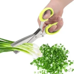 Rostfritt stål 5-lagers Scallion Sushi Strimlad Verktyg Kökssax (Gul) CHQ275
