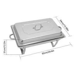 Rostfritt Stål Matvärmare, 9L Kapacitet, Modern Design, Fristående,Silver