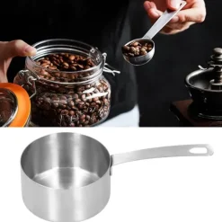 304 rostfritt stål måttkopp kök bakning måttsked med skala matlagningstillbehör 1/2cup