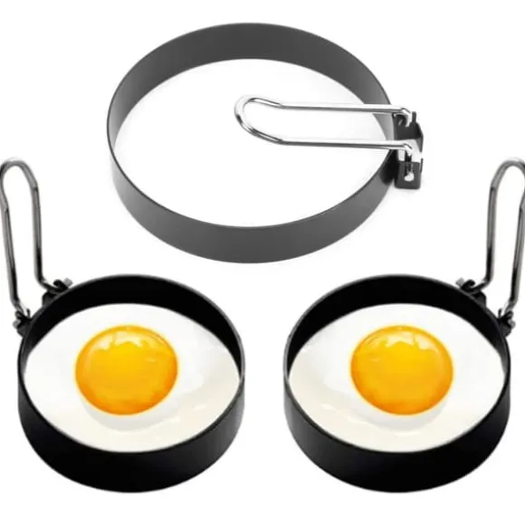 Rostfritt stål Non-Stick Egg Shaper Ringar - Set med 2, köksredskap