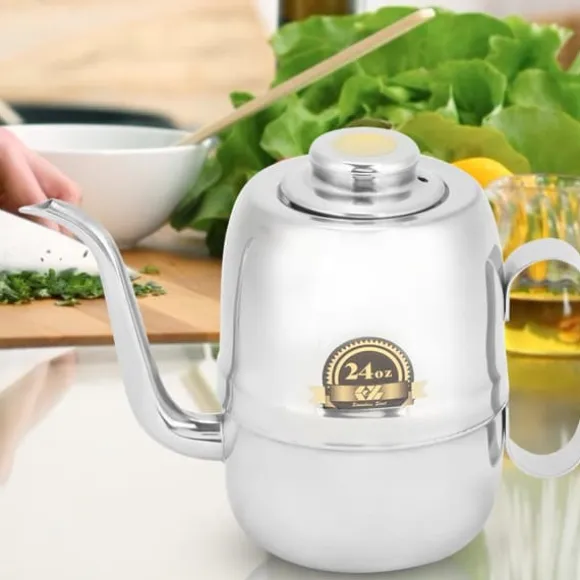 Rostfritt Stål Oljekruka Vinägerflaska Krydddispenser för Hemrestaurangkök 24oz