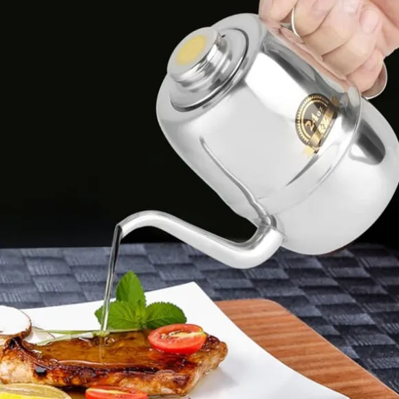 Rostfritt Stål Oljekruka Vinägerflaska Krydddispenser för Hemrestaurangkök 24oz