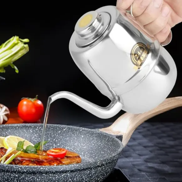 Rostfritt Stål Oljekruka Vinägerflaska Krydddispenser för Hemrestaurangkök 24oz