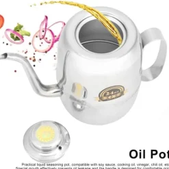 Rostfritt Stål Oljekruka Vinägerflaska Krydddispenser för Hemrestaurangkök 24oz