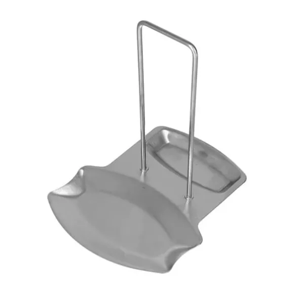 Rostfritt stål Pan Cover Rack Pan Lock Förvaring Hylla Organizer Skedstöd med avloppsbricka