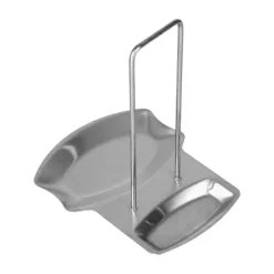 Rostfritt stål Pan Cover Rack Pan Lock Förvaring Hylla Organizer Skedstöd med avloppsbricka