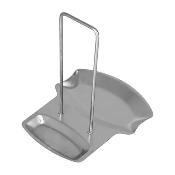 Rostfritt stål Pan Cover Rack Pan Lock Förvaring Hylla Organizer Skedstöd med avloppsbricka