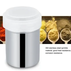 Rostfritt Stål Pulver Shaker Kanna Kakao Socker Kaffe Peppar Krydda (Konkav S)