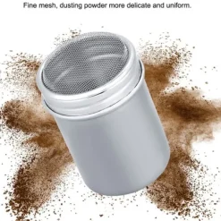 Rostfritt Stål Pulver Shaker Kanna Kakao Socker Kaffe Peppar Krydda (Konkav S)