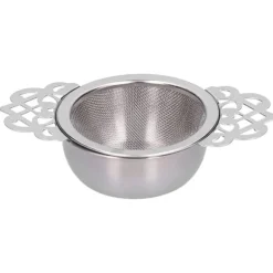 rostfritt stål tesil lösa blad teinfuserfilter dubbelöra köksredskap silver