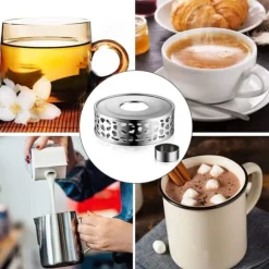 rostfritt stål tevärmare med värmeljushållare för te- och kaffekannor