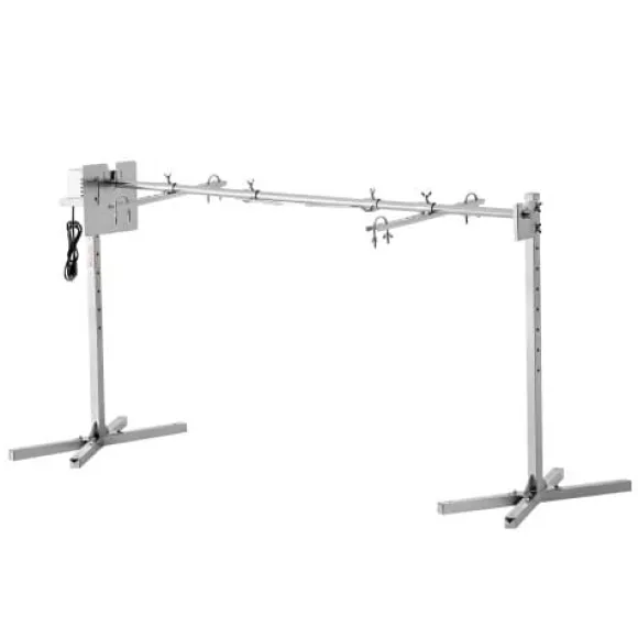 Rotisserigrillset, 176,5x56,5x87 cm, rostfritt stål, justerbar