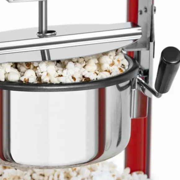 Royal Catering - Liten popcornmaskin - 1500 W effekt, rostfritt stål, härdat glas och non-stick-beläggning