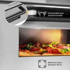 Royal Catering - Pizzaugn - Högtemperatur - Rostfritt stål - Pizzautrustning
