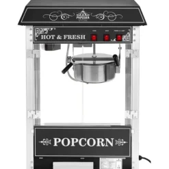 Royal Catering - Popcornmaskin med vagn - Retrodesign - Svart