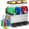 Royal Catering - Slushmaskin - 3 x 14 l - LED-belysning - Digital kontrollpanel