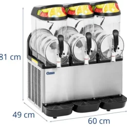 Royal Catering - Slushmaskin - 3 x 14 l - LED-belysning - Digital kontrollpanel