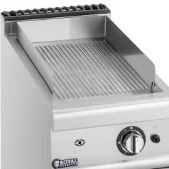 Royal Catering - Stekbord - Gas - 6 kW - Räfflad - 50–300 °C - Propangas / gasol / naturgas - Underskåp