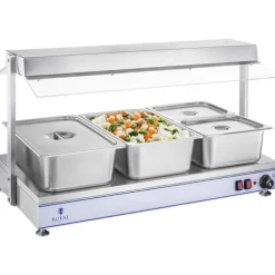 Royal Catering - Värmeplatta med 4 halogenlampor - 2000 W - rostfritt stål