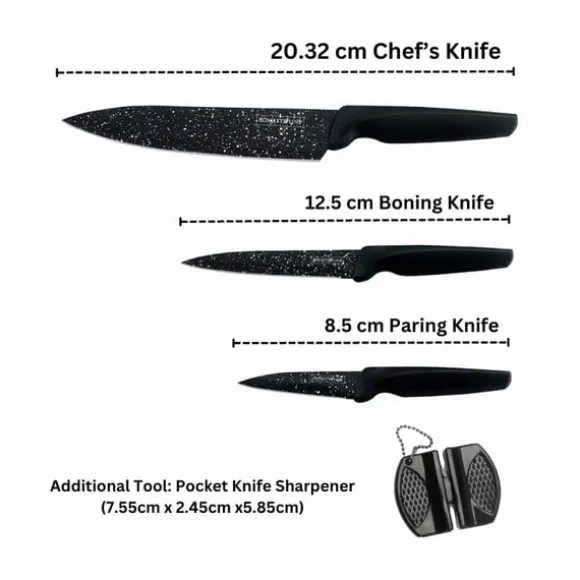 Royalty Line RL-MB3B 3st Knivset med mini knivslip